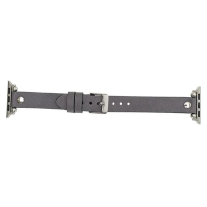 Apple Watch Dark Grey Leather Strap - Detroit