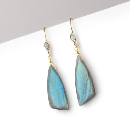 25x10mm Labradorite Fancy Shape Briolette Set of 2 Focals
