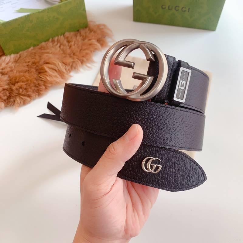 GUCCI Embellished coated-canvas and leather belt 'Black'