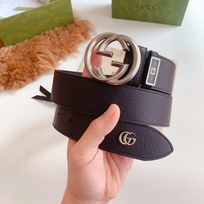GUCCI Embellished coated-canvas and leather belt 'Black'