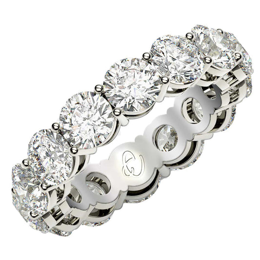 Round Cut Lab Grown Diamond Eternity Ring in 14k White Gold (6 cttw FG/VS2) — photo 1 of 10