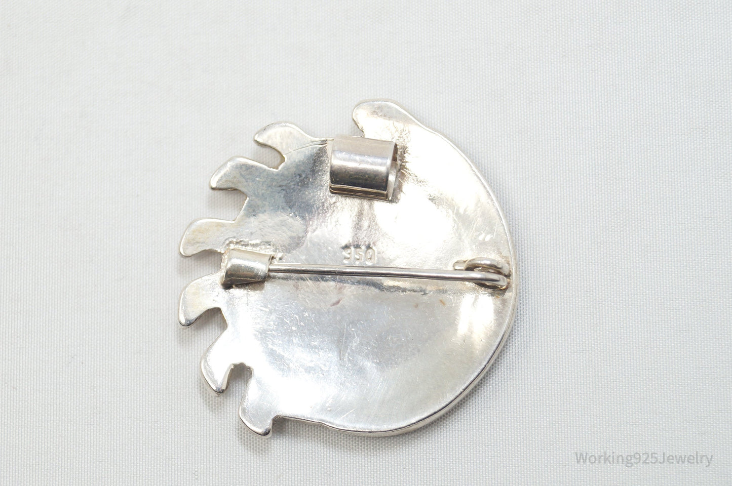 Broche/Colgante Sol y Luna Vintage Mexicano – Plata 950 – Joyería Artesanal del Suroeste