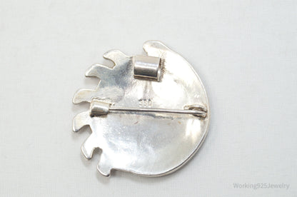 Broche/Colgante Sol y Luna Vintage Mexicano – Plata 950 – Joyería Artesanal del Suroeste