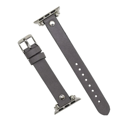 Apple Watch Dark Grey Leather Strap - Detroit