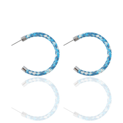 Ocean Braided Silk Hoop Earrings