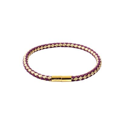 Braided Bracelet - Purple + Gold
