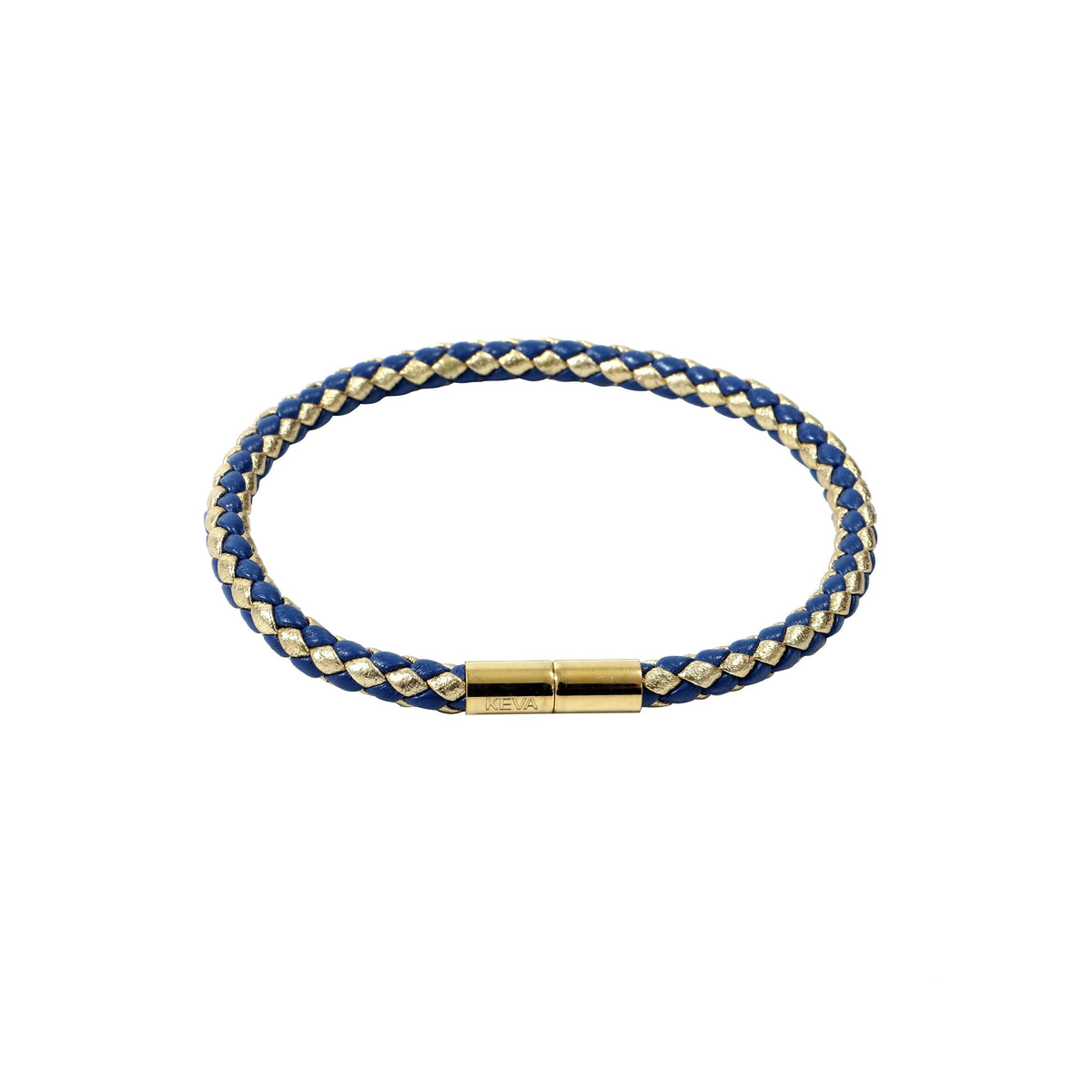 Braided Bracelet - Navy Blue + Gold