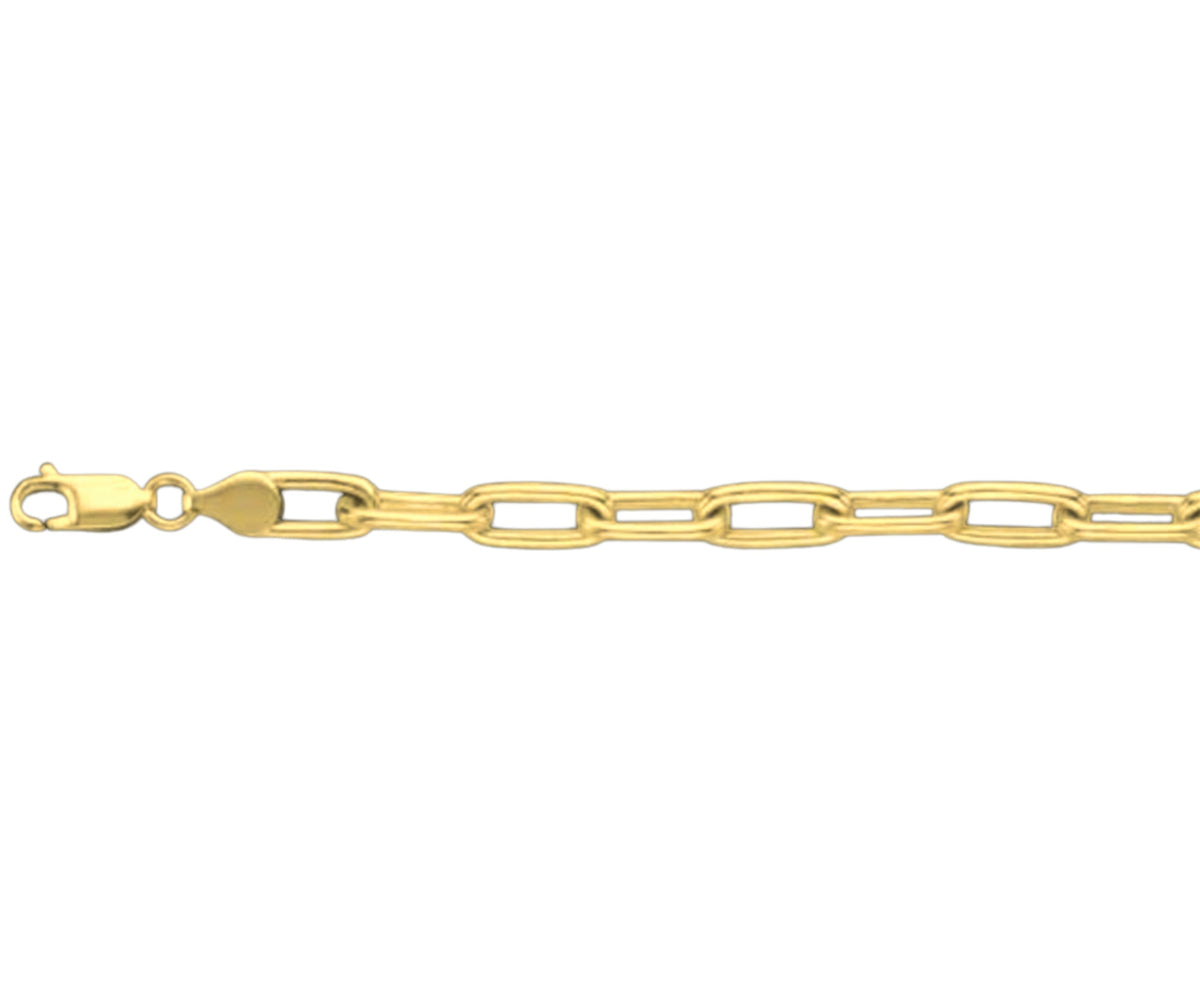 Paperclip Solid White/Yellow/Rose Gold Handmade Bracelet , 7mm, 6.5-10 Inch