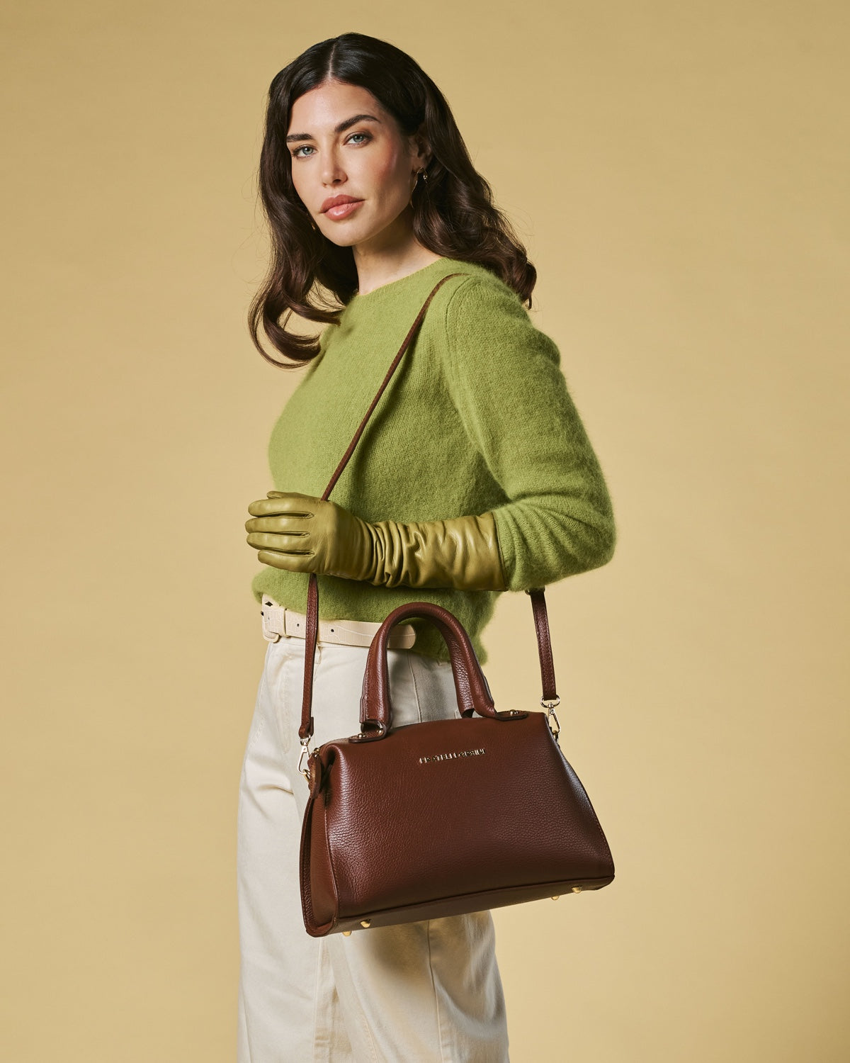 Zita (brown) - Italian calf leather women's handbag (with shoulder strap) — photo 3 of 7