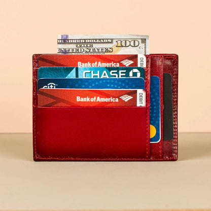 Zippered Genuine Leather Card Holder – Gift Box Edition (10 Colors) -Concord