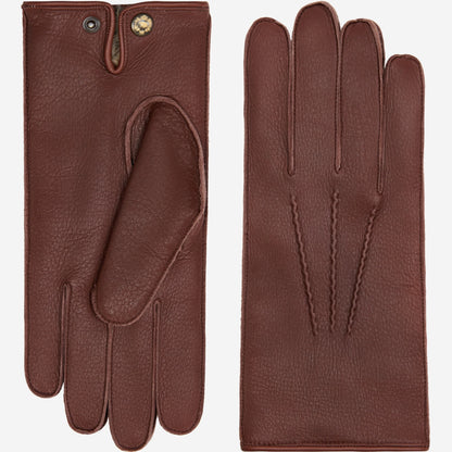 Diego (brown) - Italian gloves made of American deerskin leather with rabbit fur lining — photo 2 of 10