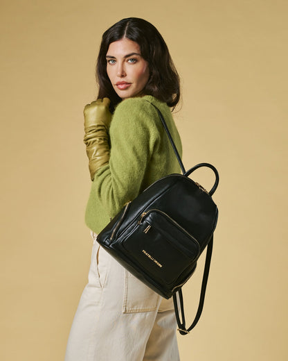 Martina (black) - Italian calf leather women's backpack — photo 1 of 7