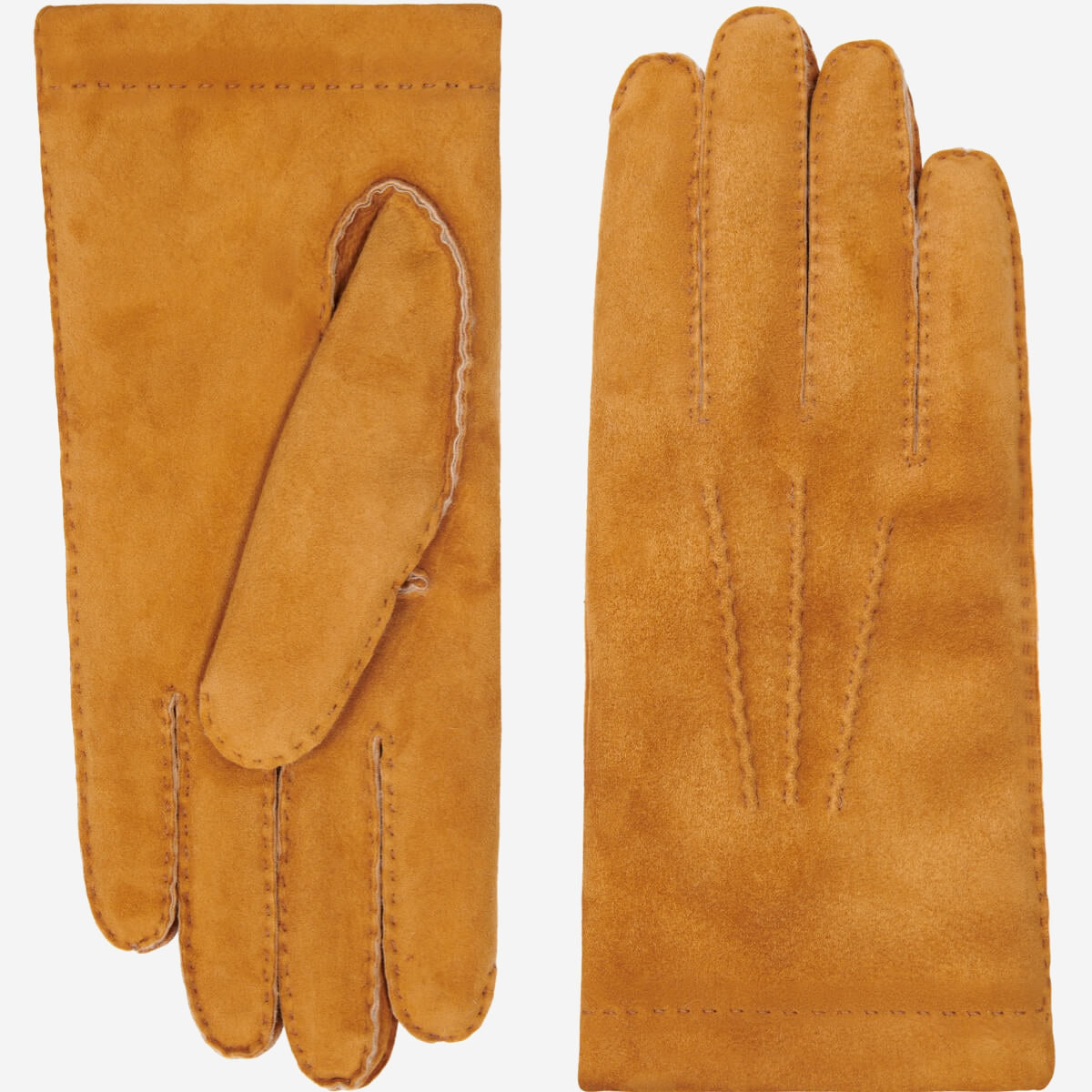 Beatrice  - Italian suede leather gloves with luxurious natural sheep fur lining — photo 2 of 10
