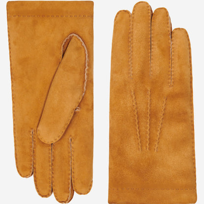 Beatrice  - Italian suede leather gloves with luxurious natural sheep fur lining — photo 2 of 10