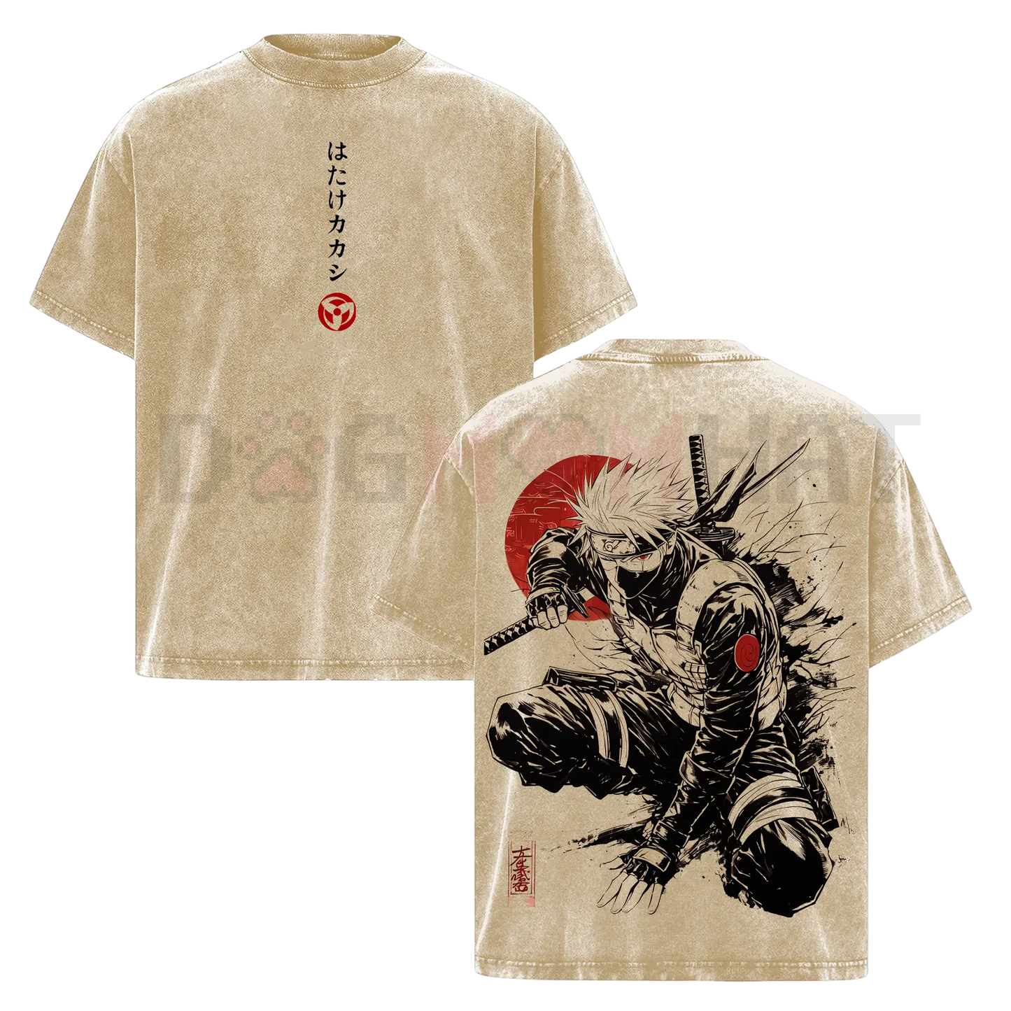 Kakashi Hatake T-Shirt – Washed Vintage Naruto Anime Oversize Streetwear Tee — photo 1 of 6