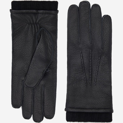 Vittoria (black) - Italian gloves made of American deerskin leather with cashmere lining — photo 1 of 10