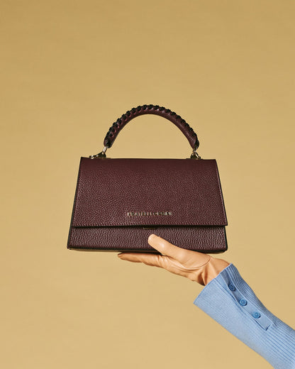 Federica (eggplant) - Italian calf leather women's crossbody bag (with shoulder strap) — photo 1 of 10