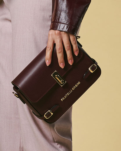 Mirella (eggplant) - Italian calf leather women's crossbody bag (with shoulder strap) — photo 1 of 9