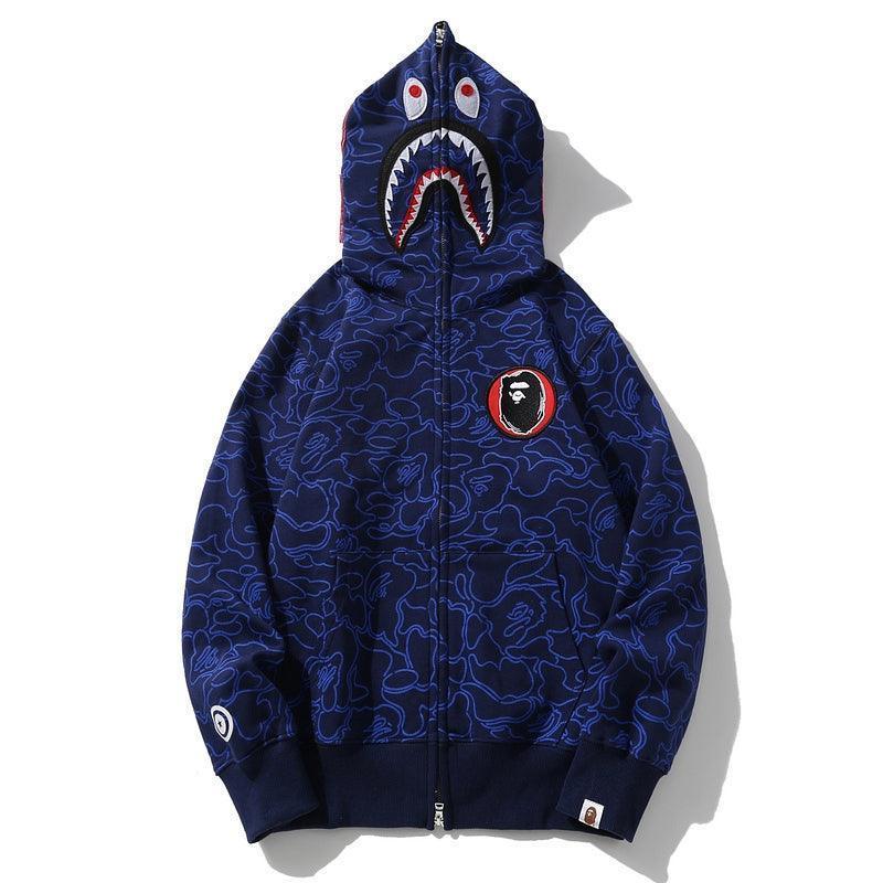 BAPE Line Camo Shark Full Zip Hoodie A Bathing Ape 'Navy'