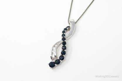Designer Alwand Vahan Sapphire Cubic Zirconia Sterling Silver Necklace