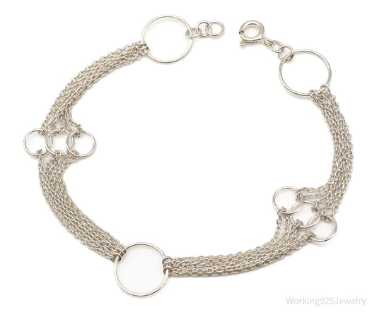 Vintage Geometric Circles Sterling Silver Bracelet — photo 1 of 8