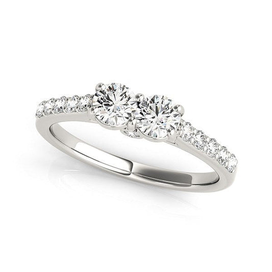 14k White Gold Round Two Stone Diamond Ring (3/4 cttw) — photo 1 of 6