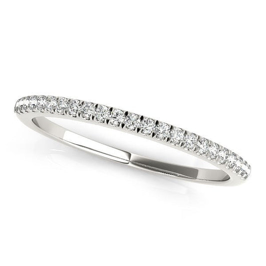 14k White Gold Classic Pave Set Diamond Wedding Band (1/8 cttw) — photo 1 of 2