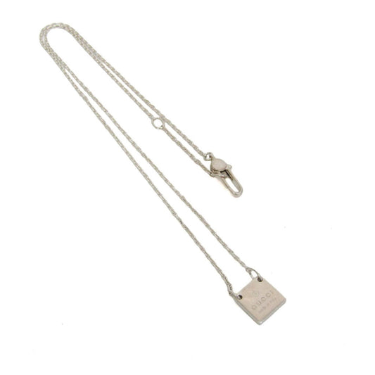 Gucci Square Plate · Sterling Silver Pendant