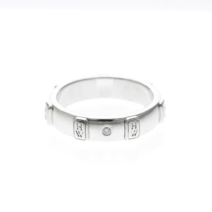Harry Winston HW Logo · Diamond · 18K White Gold