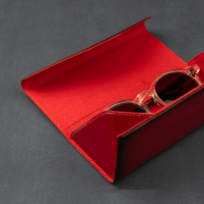 Luxury Leather Sunglasses Case - Red - Louisville