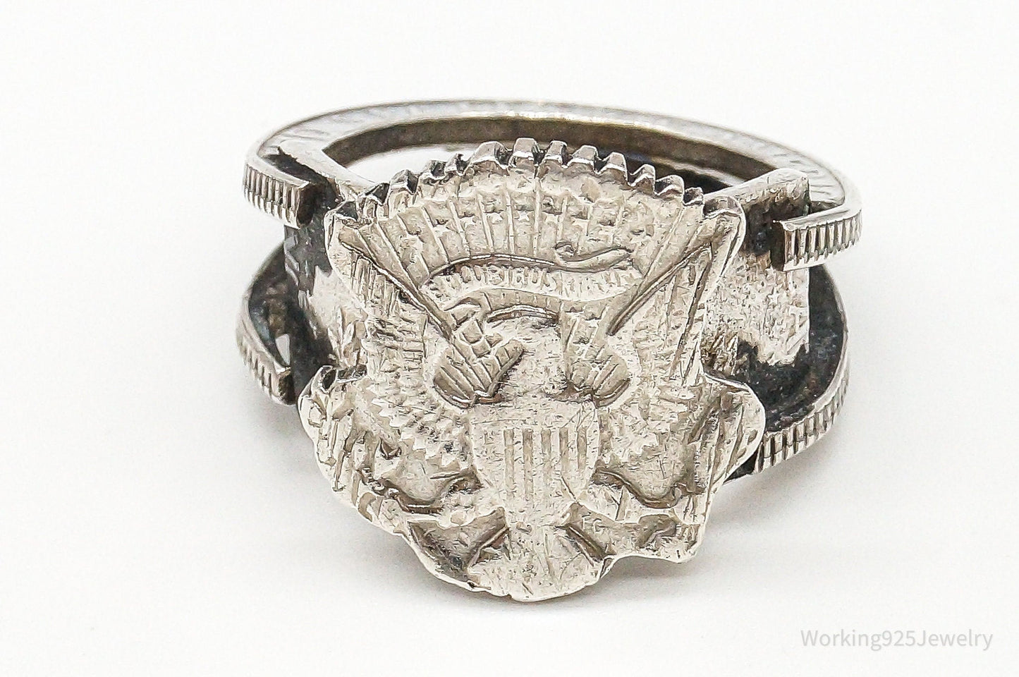 Vintage US Eagle Coin Ring – Size 9 – Silver Estate Jewelry