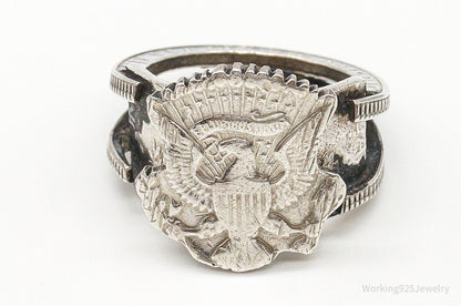 Vintage US Eagle Coin Ring – Size 9 – Silver Estate Jewelry