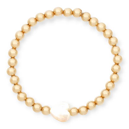 pearl heart juno bracelet (5mm)