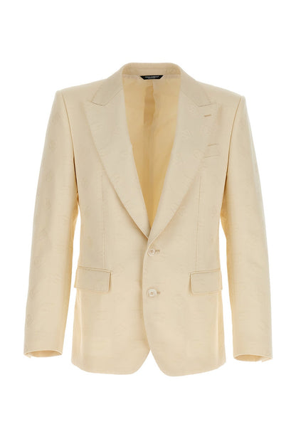Dolce & Gabbana 'Dg Monogram' Single Breast Jacquard Blazer Jacket