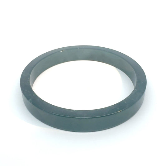 70.5 mm Princesa Blue Guatemalan Jadeite Square-Edge Bangle, One of a Kind