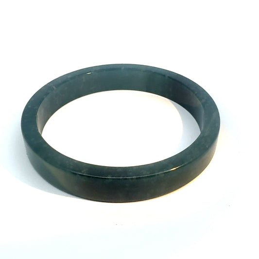 69.5 mm Princesa Blue Guatemalan Jadeite Square-Edge Bangle, Artisan-Carved