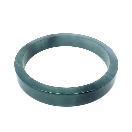 69.5 mm Princesa Blue Guatemalan Jadeite Square-Edge Bangle, Unique Pattern
