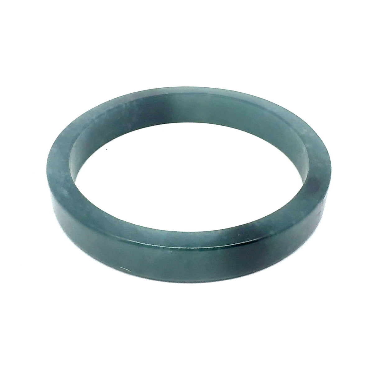 69.5 mm Princesa Blue Guatemalan Jadeite Square-Edge Bangle, Unique Pattern