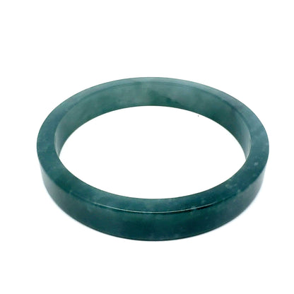 70.5 mm Princesa Blue Guatemalan Jadeite Square-Edge Bangle, Artisan-Carved