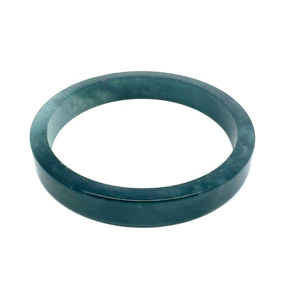 70.5 mm Princesa Blue Guatemalan Jadeite Square-Edge Bangle, Flat-Edge Profile