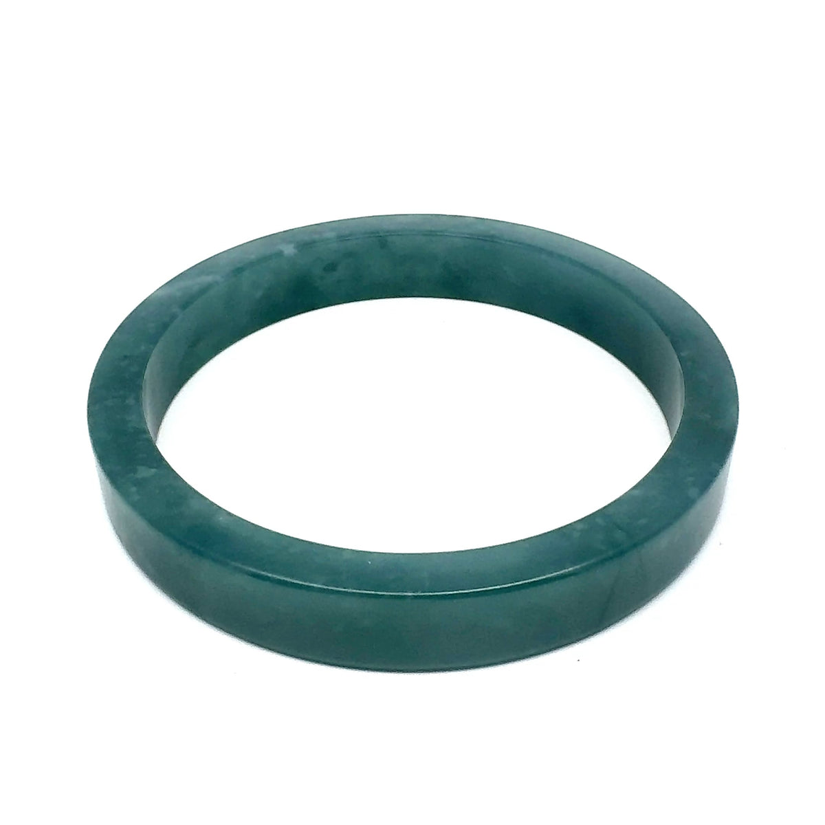69.5 mm Princesa Blue Guatemalan Jadeite Square-Edge Bangle, Polished