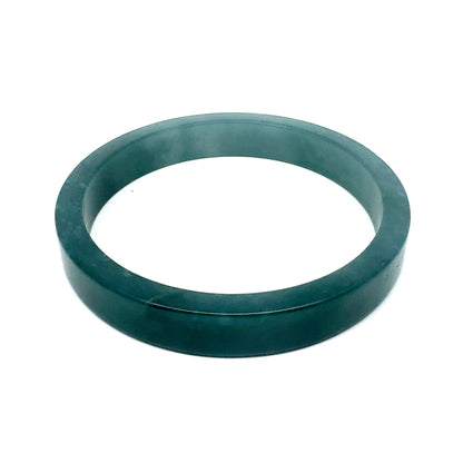 70.5 mm Princesa Blue Guatemalan Jadeite Square-Edge Bangle, Subtle Mottling