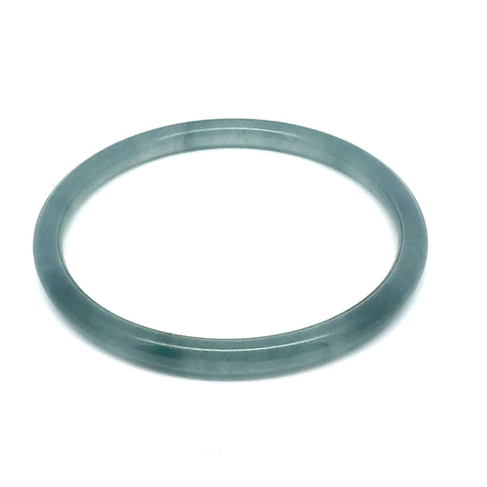 60.5 mm Princesa Blue Guatemalan Jadeite Thin Full-Round Hololith Bangle