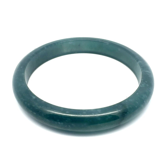 73 mm Princesa Blue Guatemalan Jadeite Half-Round Bangle