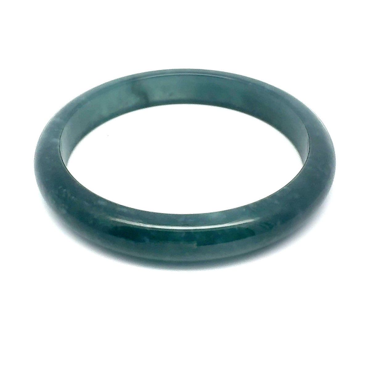 73 mm Princesa Blue Guatemalan Jadeite Half-Round Bangle