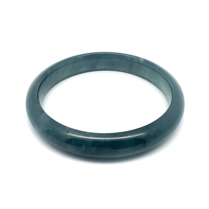 61 mm Princesa Blue Guatemalan Jadeite Half-Round Bangle
