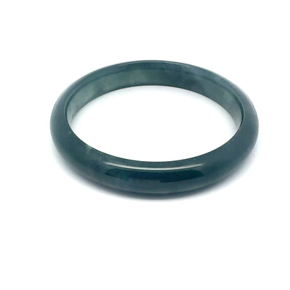 61 mm Princesa Blue Guatemalan Jadeite Half-Round Bangle