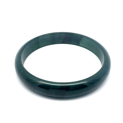 66.5 mm Princesa Blue Guatemalan Jadeite Half-Round Bangle