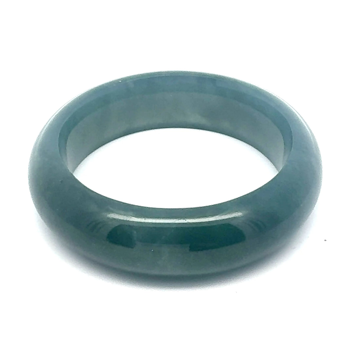 43.5 mm Princesa Blue Guatemalan Jadeite Half-Round Bangle