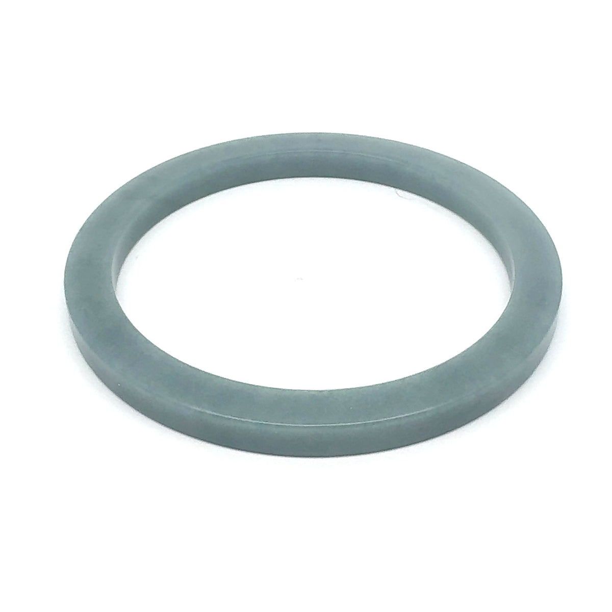 60 mm Celestial Blue Guatemalan Jadeite Square-Edge Bangle, Grey-Green Tones